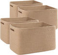 4 Pack Storage Baskets for Organizing - Compact Cotton Rope Cubes