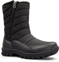 mens winter snow boots waterproof insulated mid-calf - Warm, Easy On