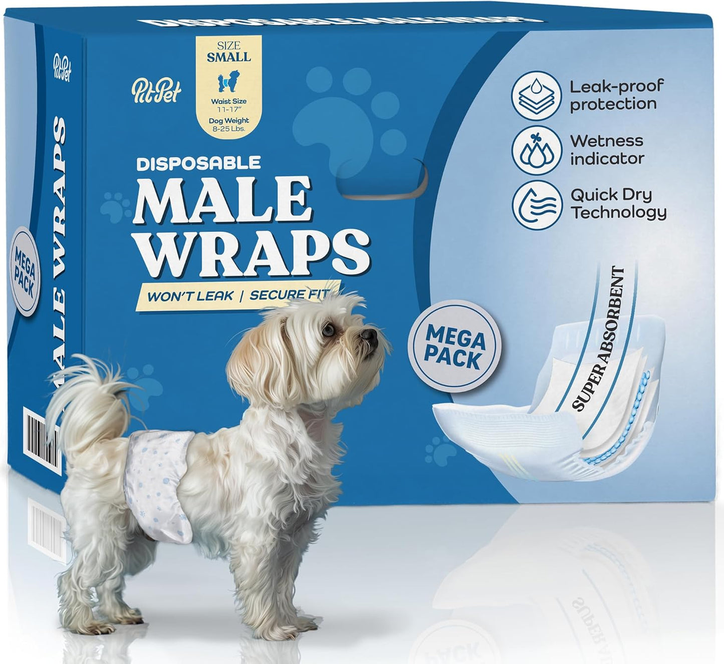 Super Absorbent Male Dog Wraps - Leakproof Comfort!"