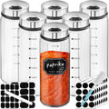 Segarty Spice Jar with Labels Set 6 Pack 10oz - Clear Glass Shakers