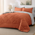 Bedsure King Size Comforter Set - 7 Piece Reversible Burnt Orange