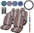 Frienda Baja 14 Pc Multicolor Stripe Car Seat Covers Full Set - Boho