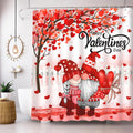 Valentines Shower Curtain for Bathroom 72 x 72 in - Romantic Red Pink