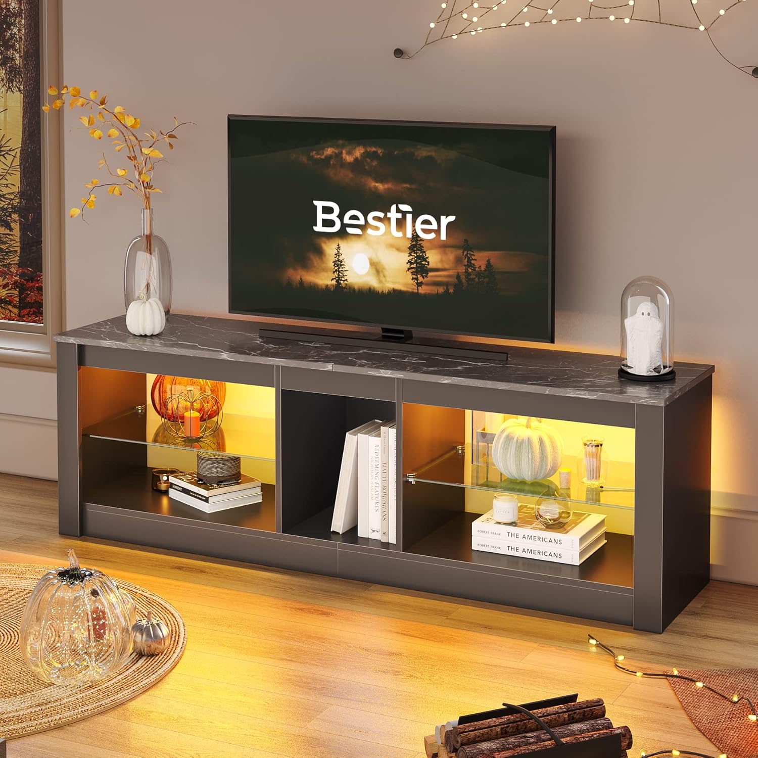 Adjustable LED Gaming TV Stand - Enhance Entertainment Setup!