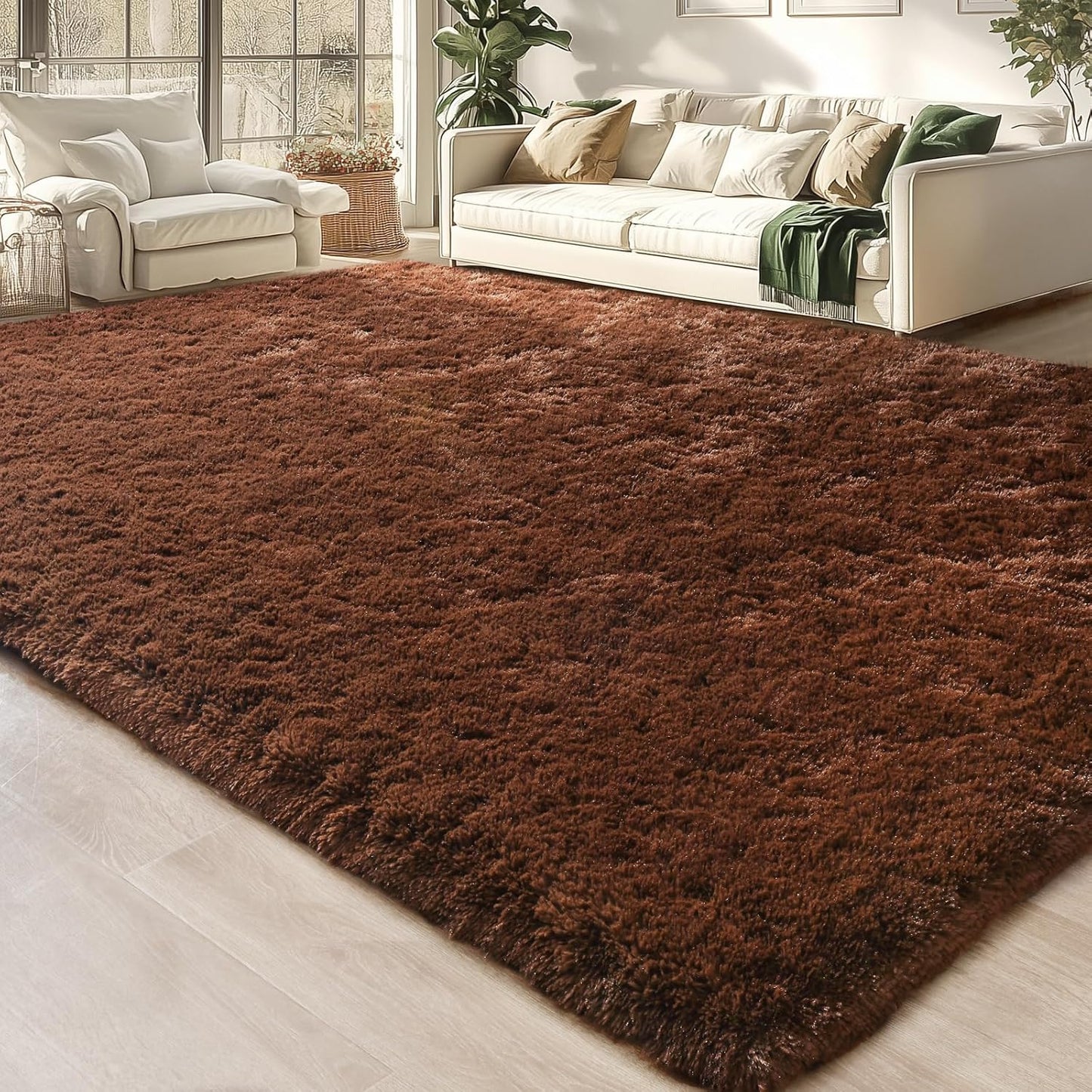 Merelax Modern Soft Fluffy Shaggy Rug for Bedroom and Living Room