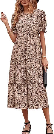Boho Summer Floral Print Midi Dress for Women - Stylish & Cute