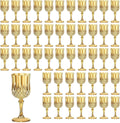48PCS 7oz Gold Plastic Wine Glasses Flutes - Vintage Amber Set