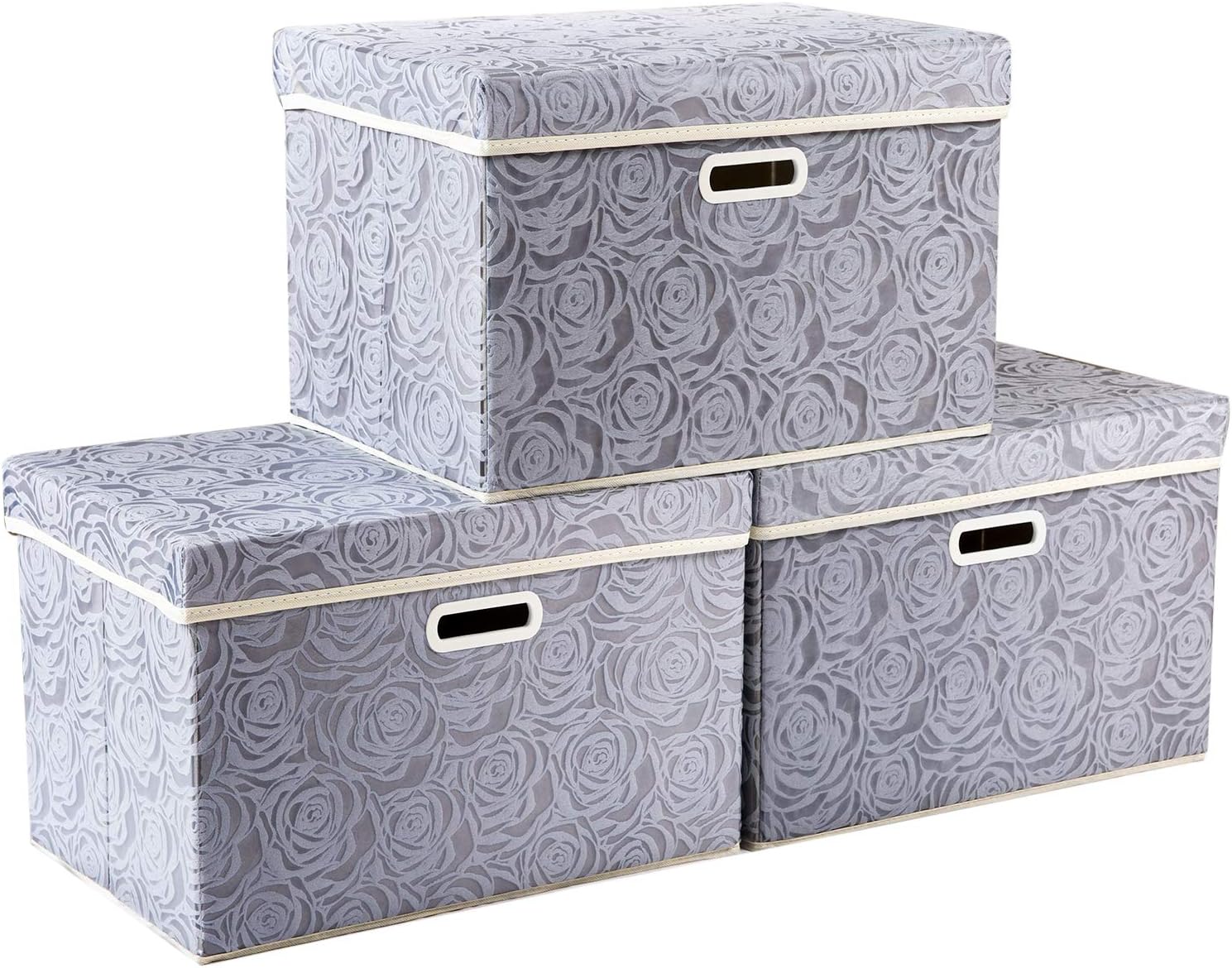 PRANDOM Large Storage Boxes with Lids for Organizing Spaces