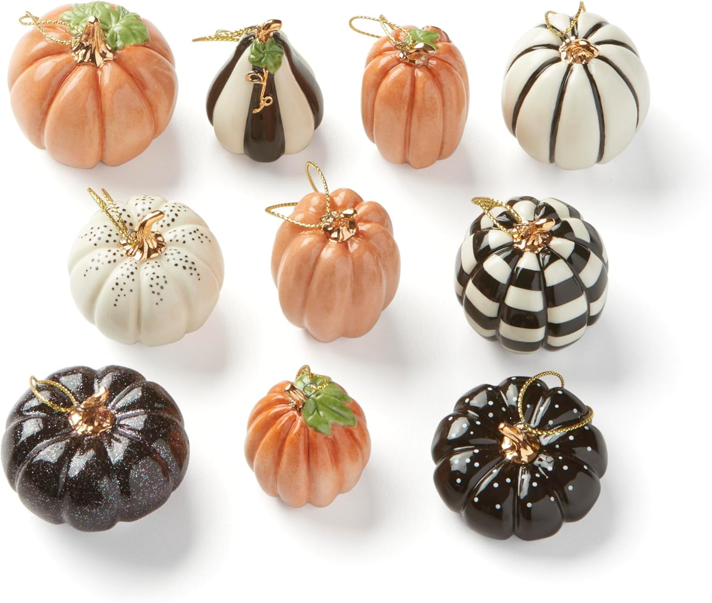 Lenox Mini Pumpkin 10-Piece Ornament Set for Fall Decor