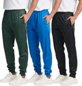 Men's Tricot Joggers 3 Pack - Fleece Lined Comfort and Pockets Supreme