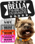Dog ID Tags Personalized Silicone Pet Tag - Silent, Durable ID