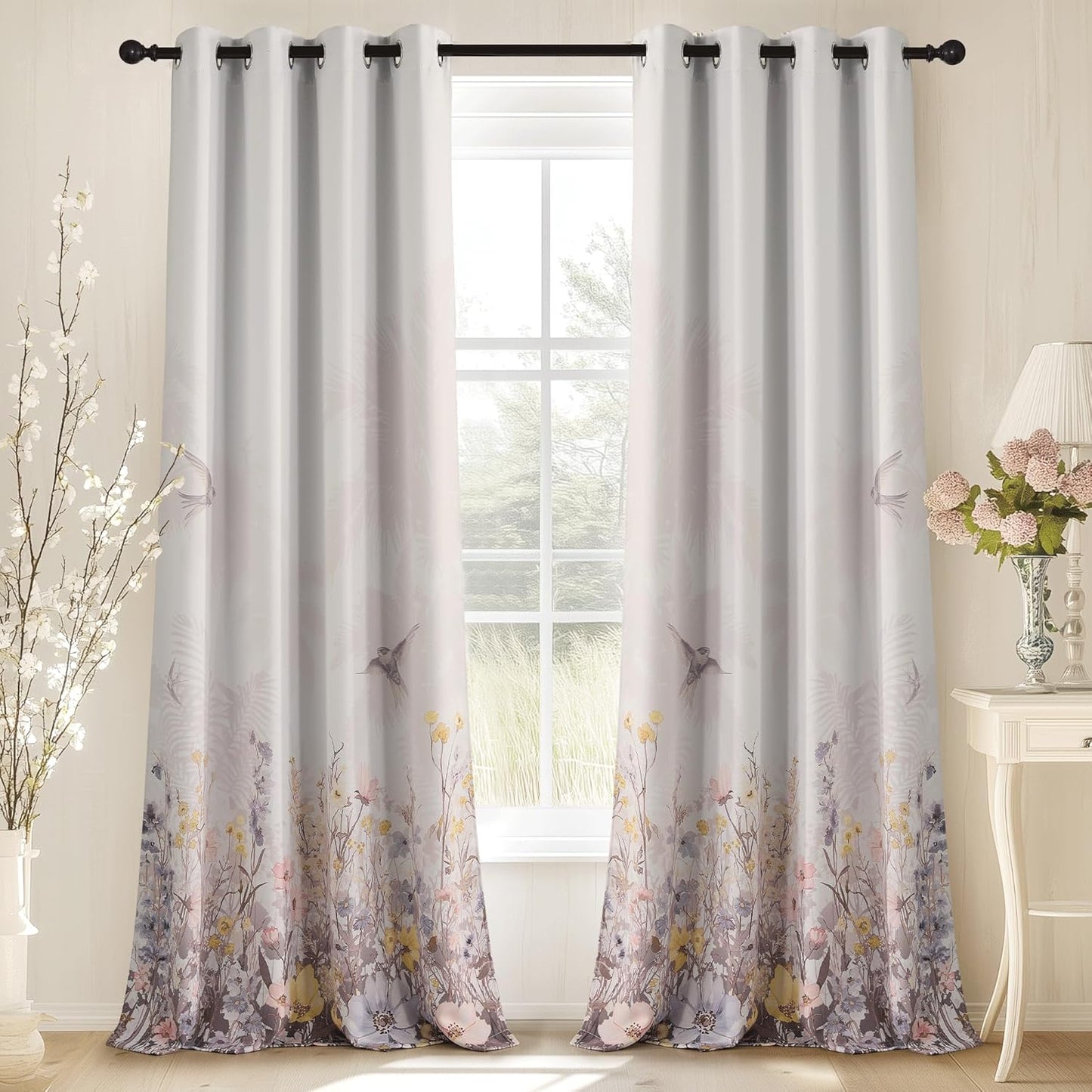 NICETOWN Extra Long Botanical Blackout Curtains for Cozy Spaces