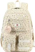 School Backpack for Teens Girls Women 15.6 in Laptop Backpack - Beige