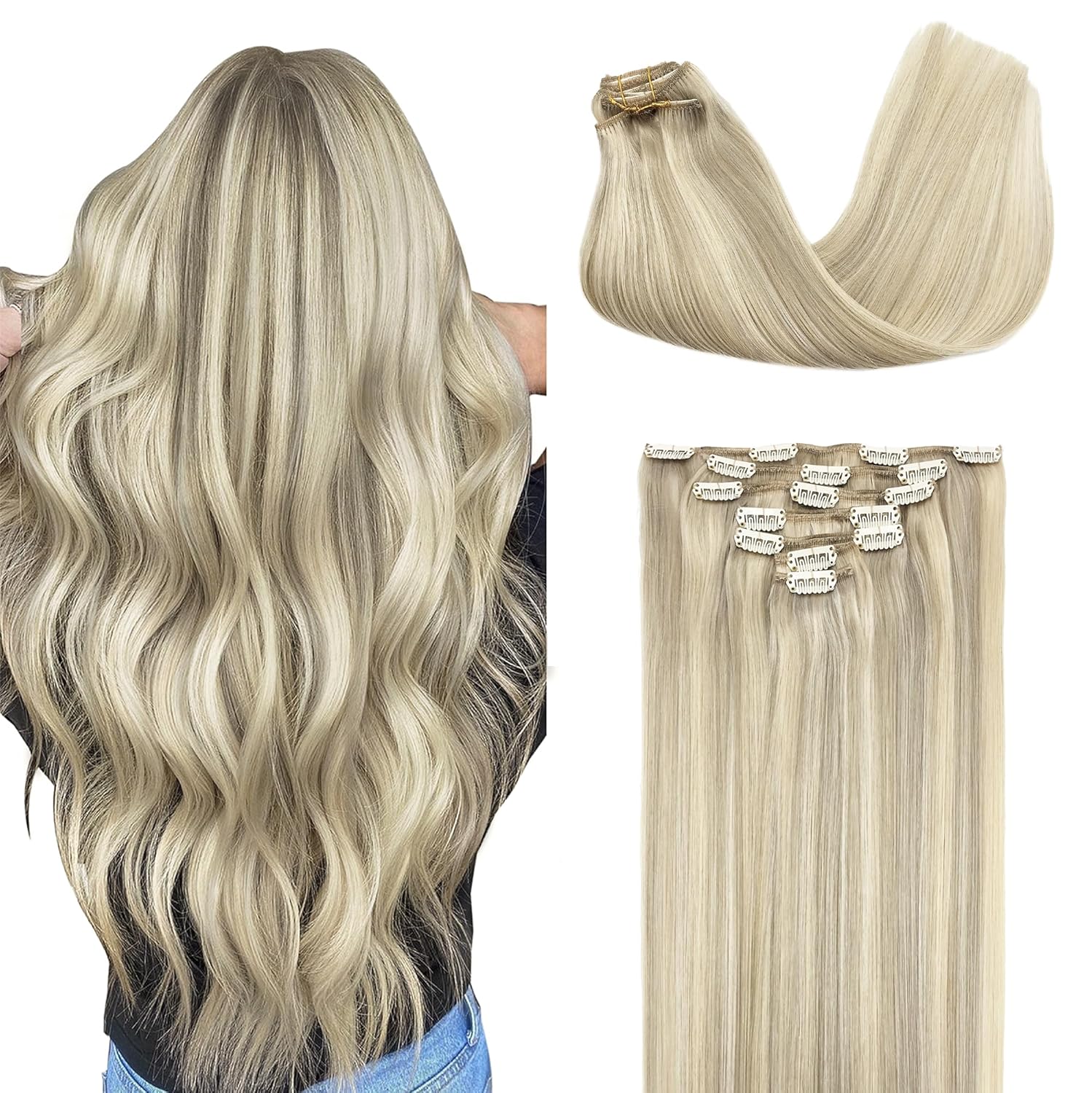 Clip in Hair Extensions Real Human Hair for Luxurious Style