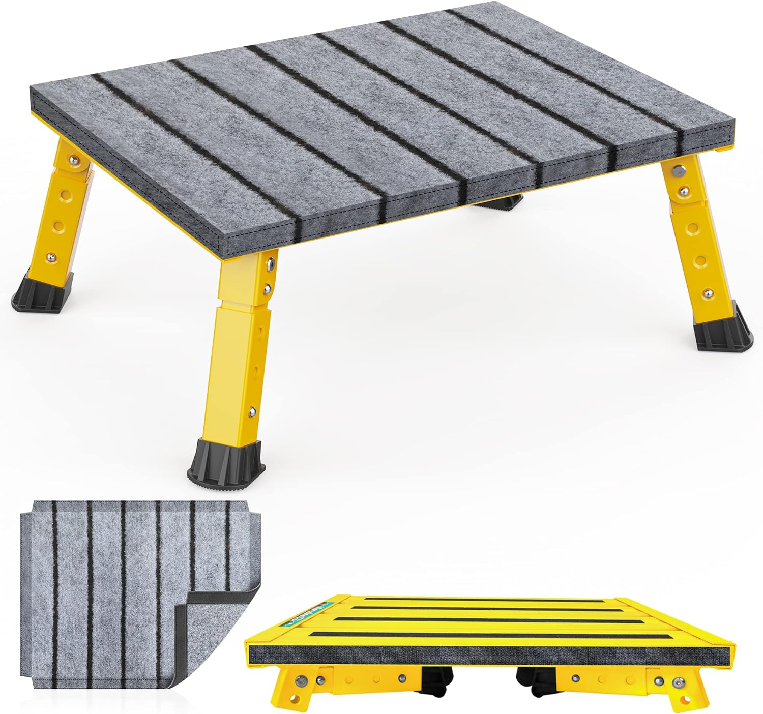 Large Platform RV Step with Adjustable Height and Anti-Slip Design