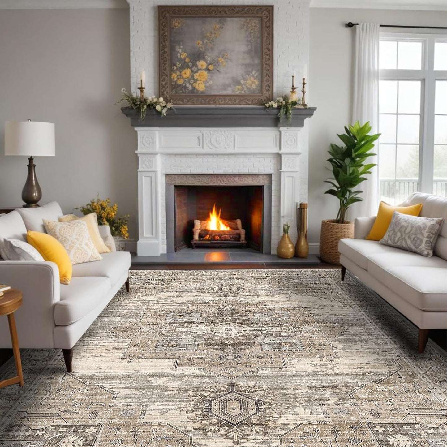 RUUGME Washable 9x12 Area Rugs for Living Room and Bedroom