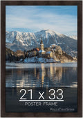 wallsthatspeak 21x33 Espresso Brown Picture Frame for Posters - Slim
