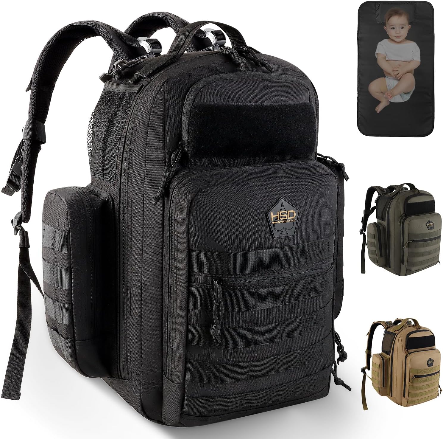 HighSpeedDaddy Military Diaper Backpack - Waterproof & Compact!