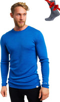 Men's Merino Wool Thermal Base Layer Shirt and Socks Set