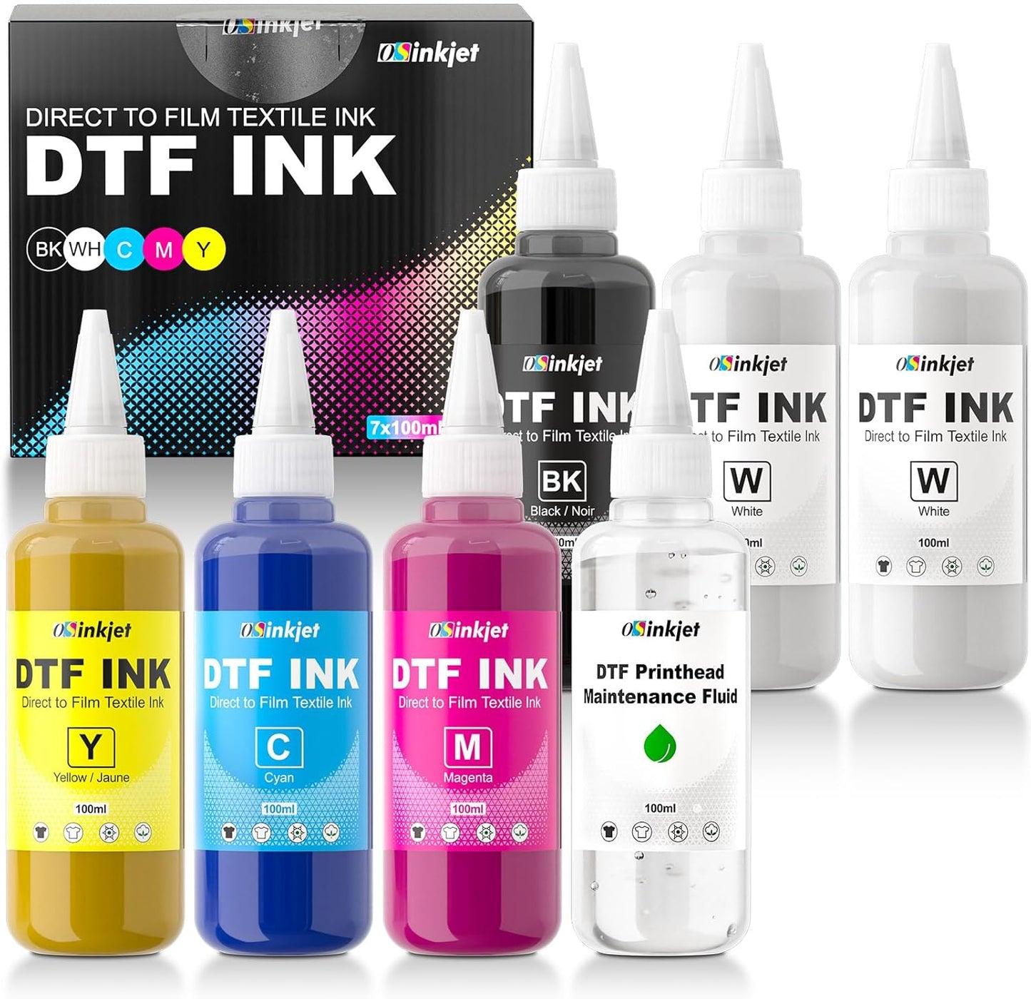 Vibrant DTF Ink Set + Printhead Moisturizer
