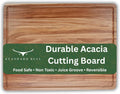Durable Non Toxic Acacia Wood Cutting Board for Mess-Free Cooking