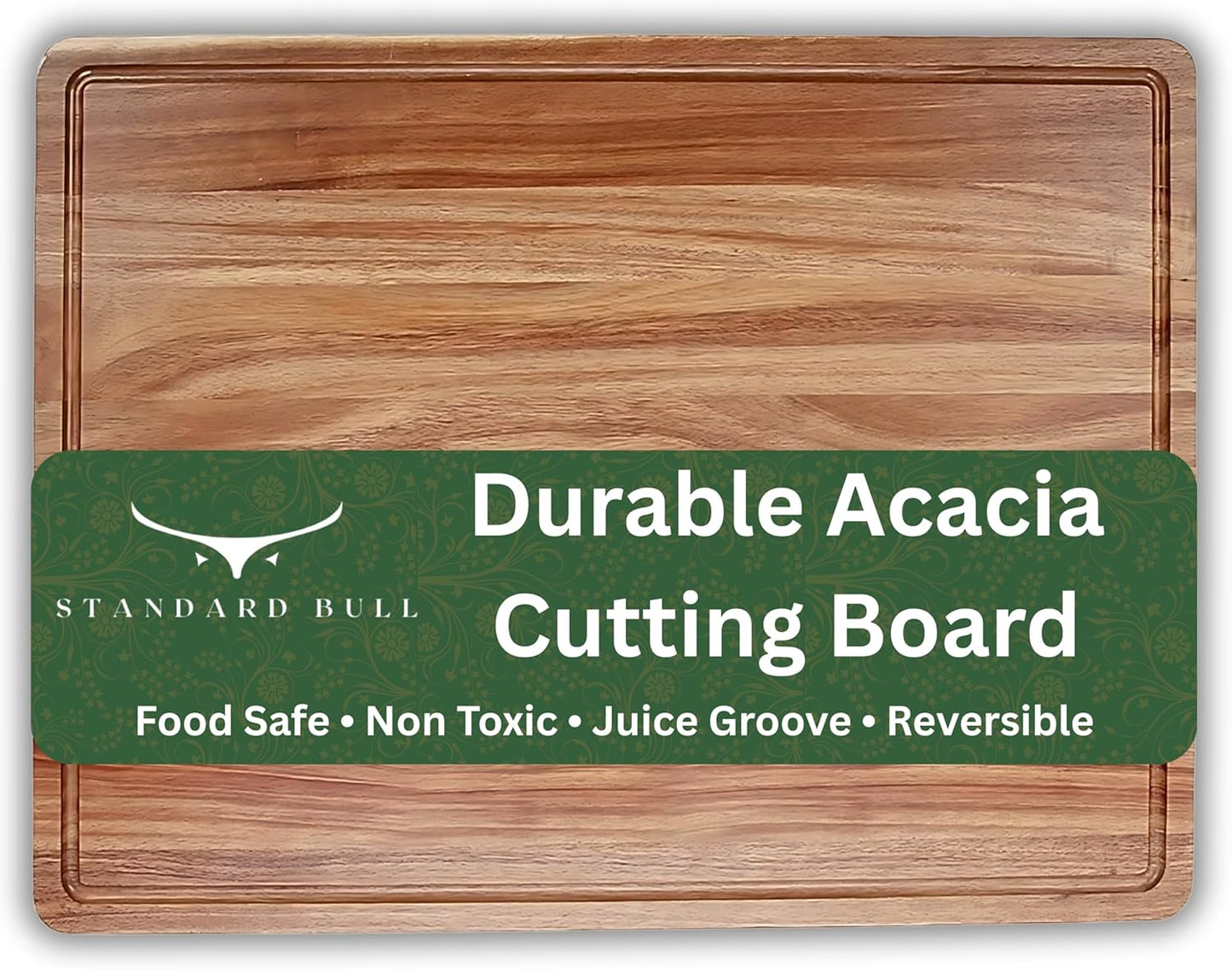 Durable Non Toxic Acacia Wood Cutting Board for Mess-Free Cooking