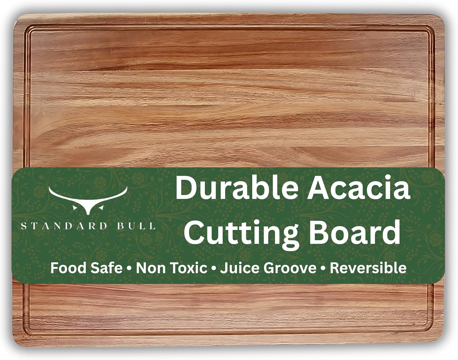 Durable Non Toxic Acacia Wood Cutting Board for Mess-Free Cooking