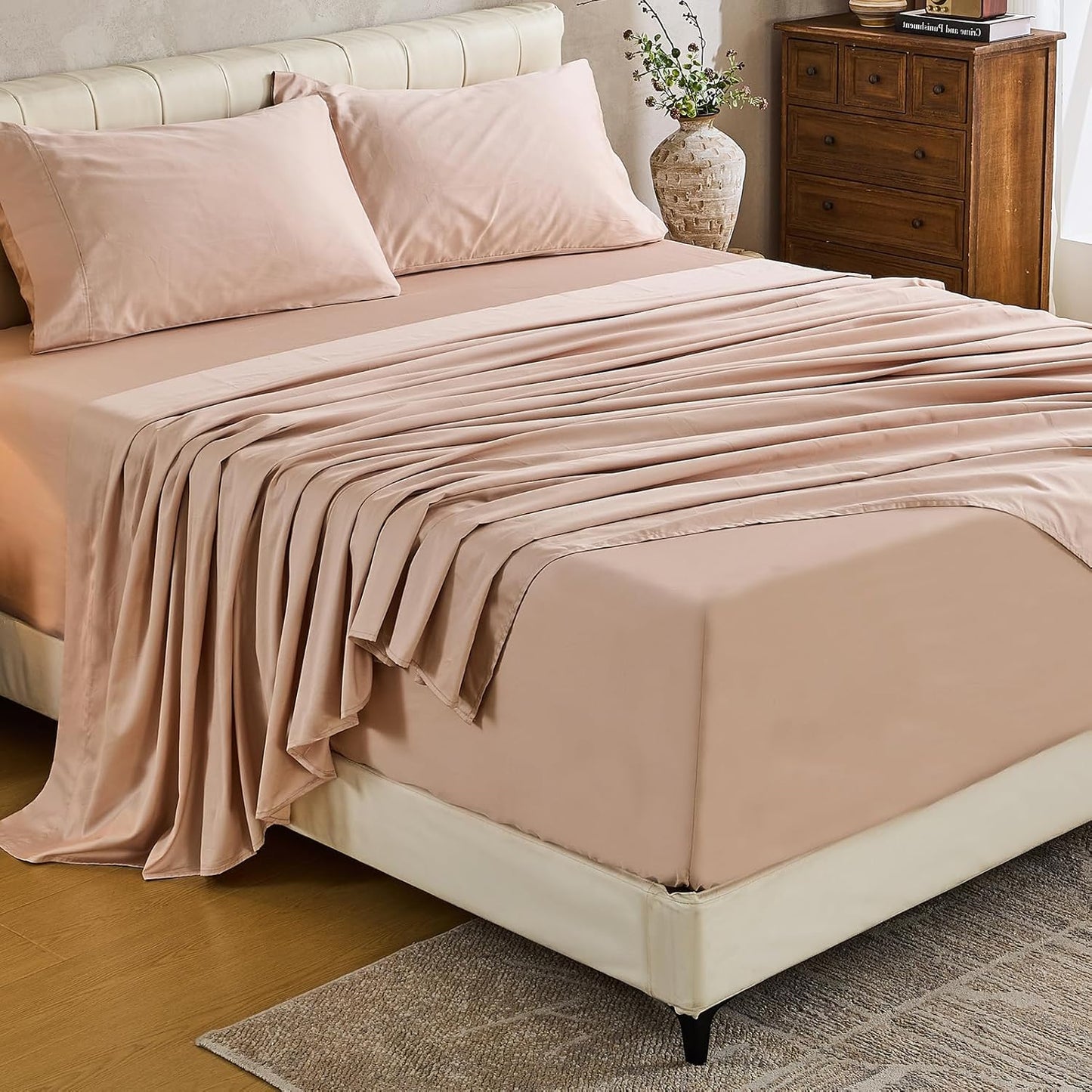 Extra Deep Pocket Cotton Sheets Queen Size - 100% Egyptian Cotton