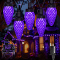 C9 LED Purple Halloween String Lights 114FT - Spooky Outdoor Glow
