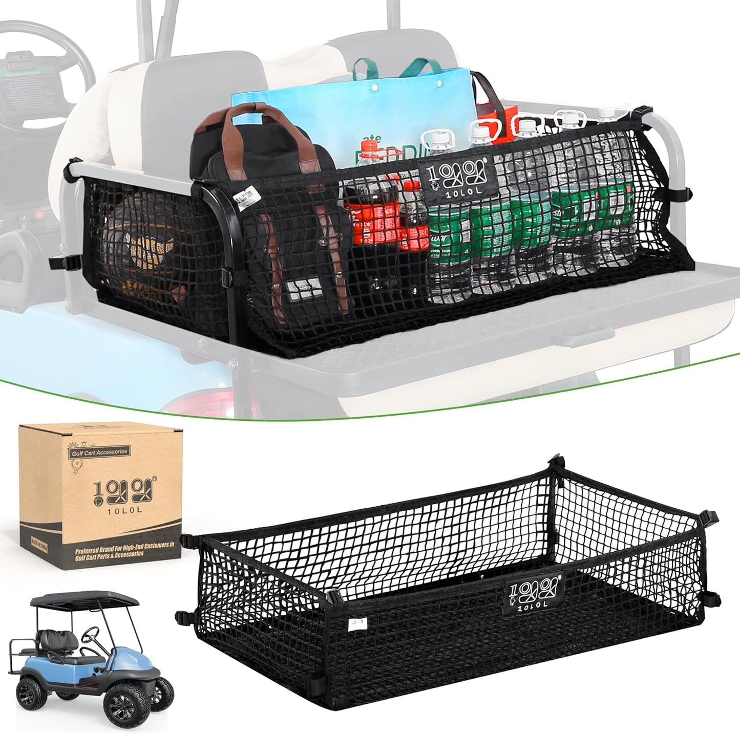 Adjustable Golf Cart Cargo Net - Keep your items secure!