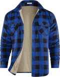 COOFANDY Men's Sherpa Lined Flannel Shirt Jacket - Warm