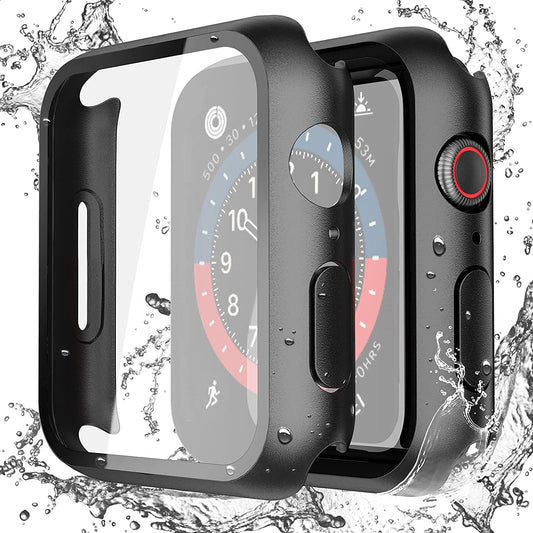 Waterproof Black Apple Watch SE 6/5/4 Case - 2 Pack