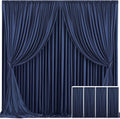 4 Panels Navy Blue Backdrop Curtain for Parties - Wrinkle Free 20ft x