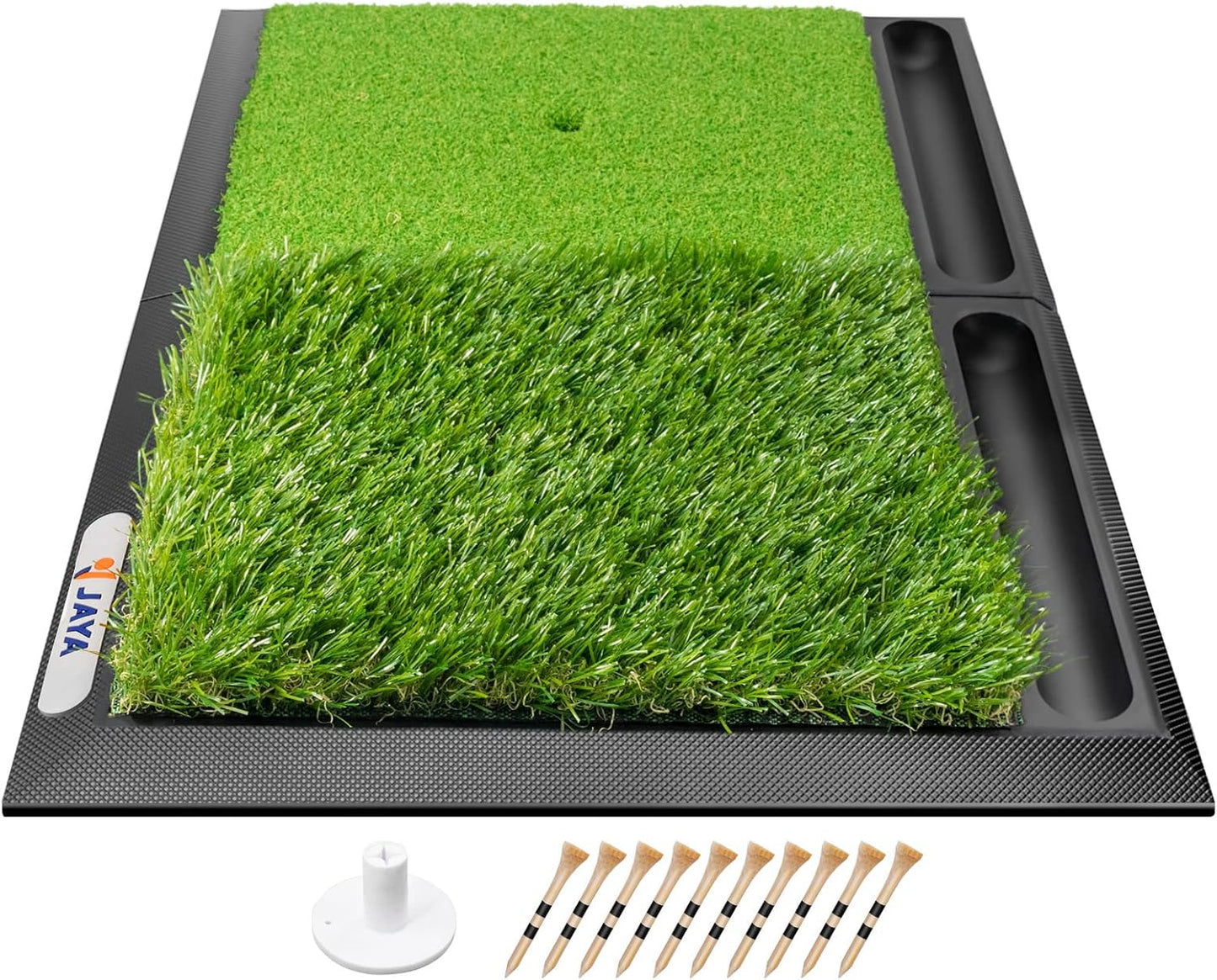 JAYA Golf Hitting Mat with Heavy Rubber Base for Practice