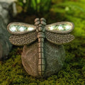 Garden Statue Dragonfly Solar Decor for Outdoor - Night Light Accent