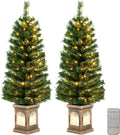 4 FT Pre-Lit Christmas Tree Set of 2 for Indoor Holiday Decor