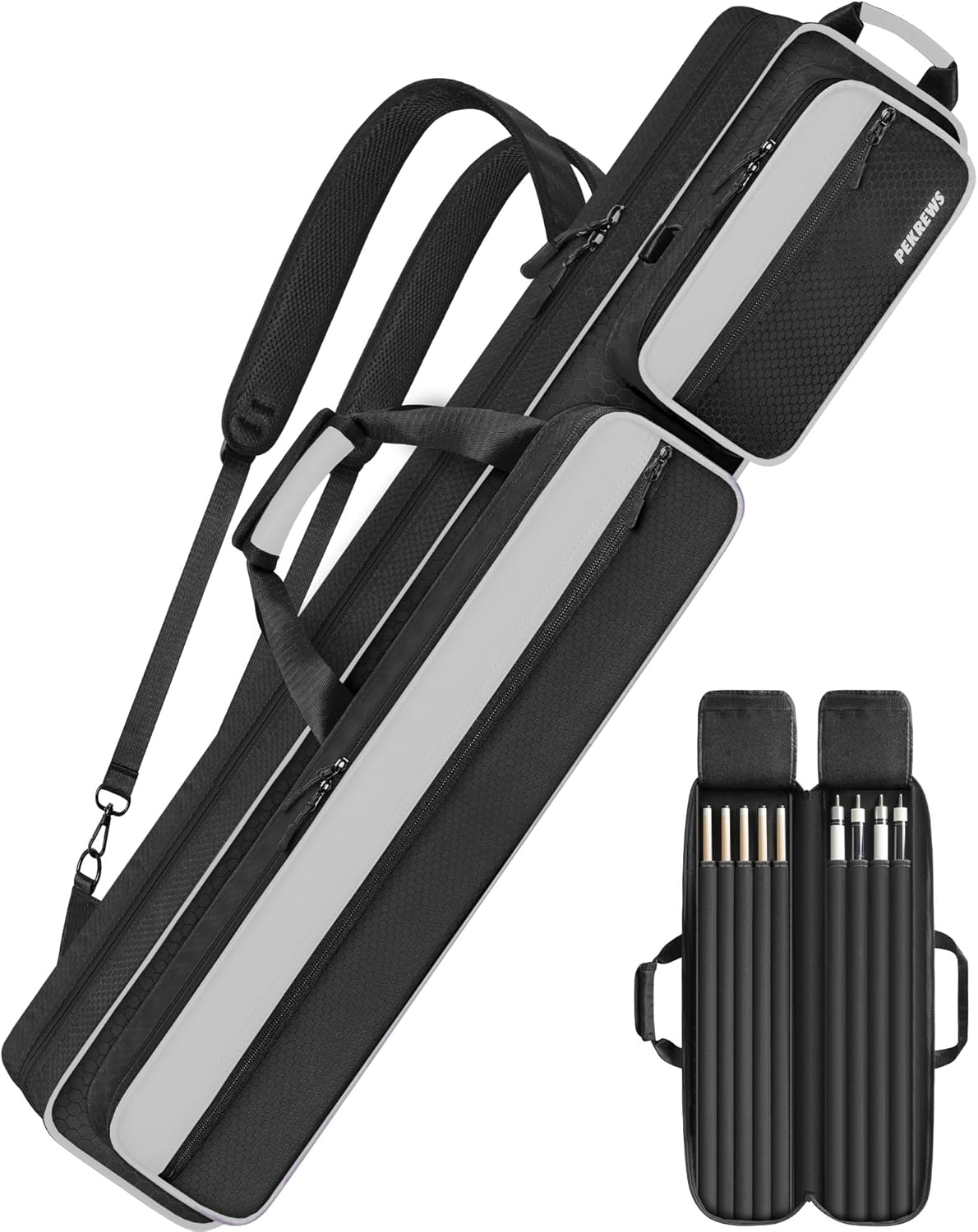 Pool Cue Case 4x5 with Multiple Pockets for Easy Transport