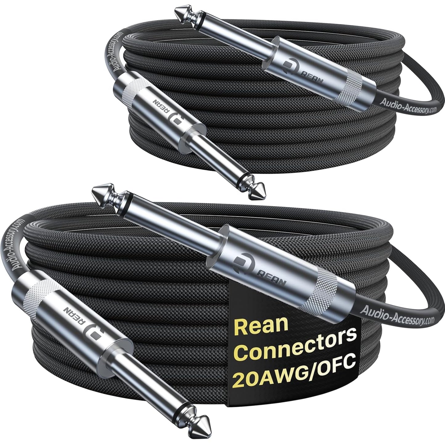 Premium 10ft Guitar Cable Duo: Superior Sound & Durability