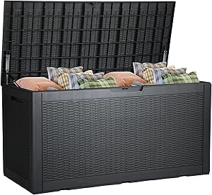 DWVO 100 Gallon Outdoor Storage Box for Garden and Patio