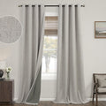 Mrs.Naturall Taupe Grommet Linen Blackout Curtains 52x108 in - Total