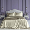 SLEEP SANCTUARY Satin Sheets Queen Size 4-Piece - Cooling, Silky