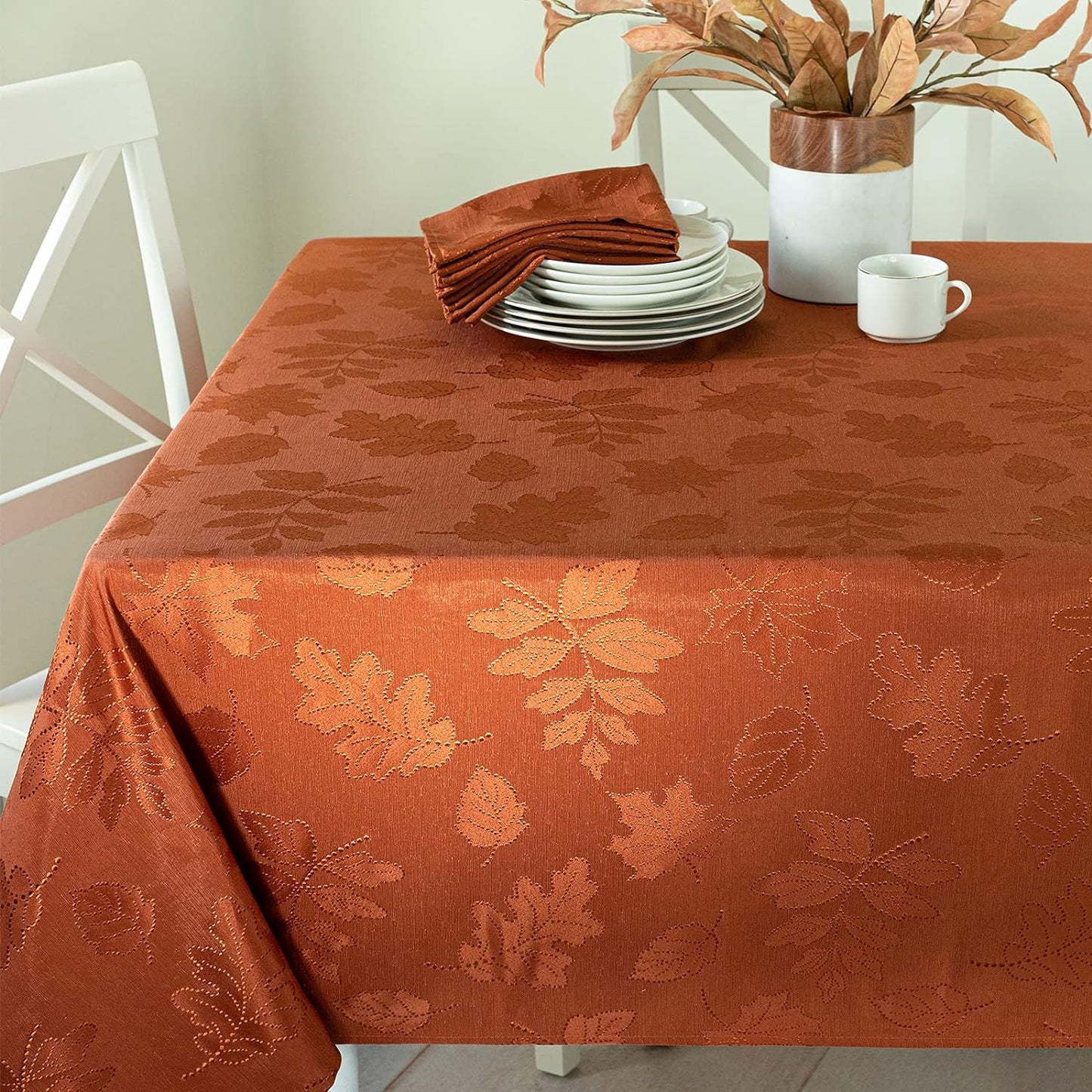 Harvest Legacy Damask Tablecloth for Elegant Fall Dining