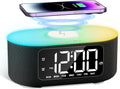JALL Fabric Alarm Clock with Big LED Screen - Wireless Charge