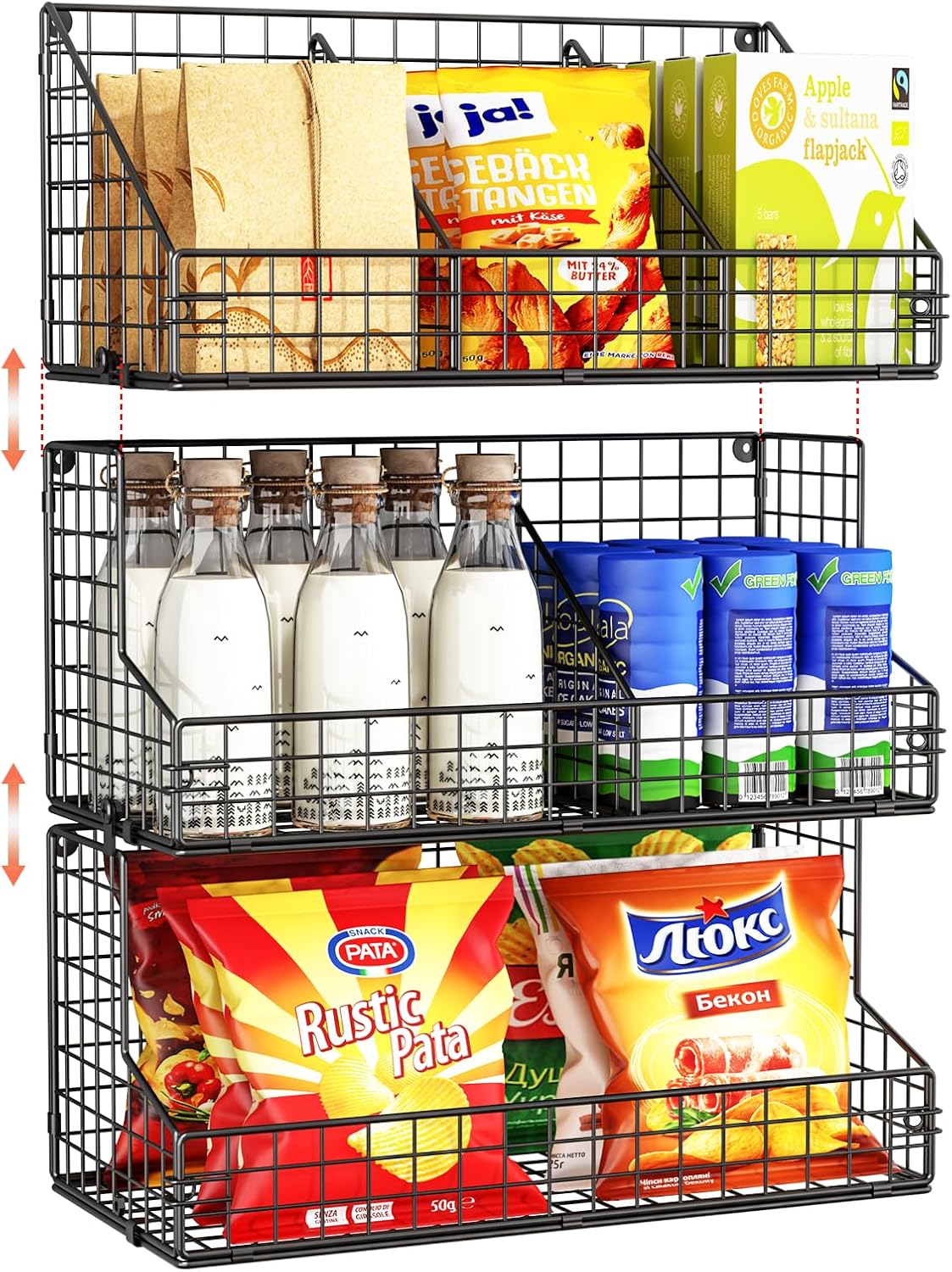 X-cosrack 3 Tier Large Stackable Snack Organizer for Home Use