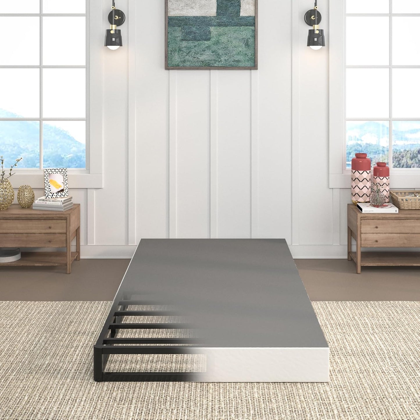 7 Inch Twin Box Spring with Heavy Duty Metal Construction