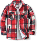 Men's Cotton Sherpa Lined Flannel Shirt Jacket - Warm (Style XJWB)