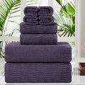 8 Piece Oversized Purple Bath Towel Set - Plush 600GSM Bath Sheets