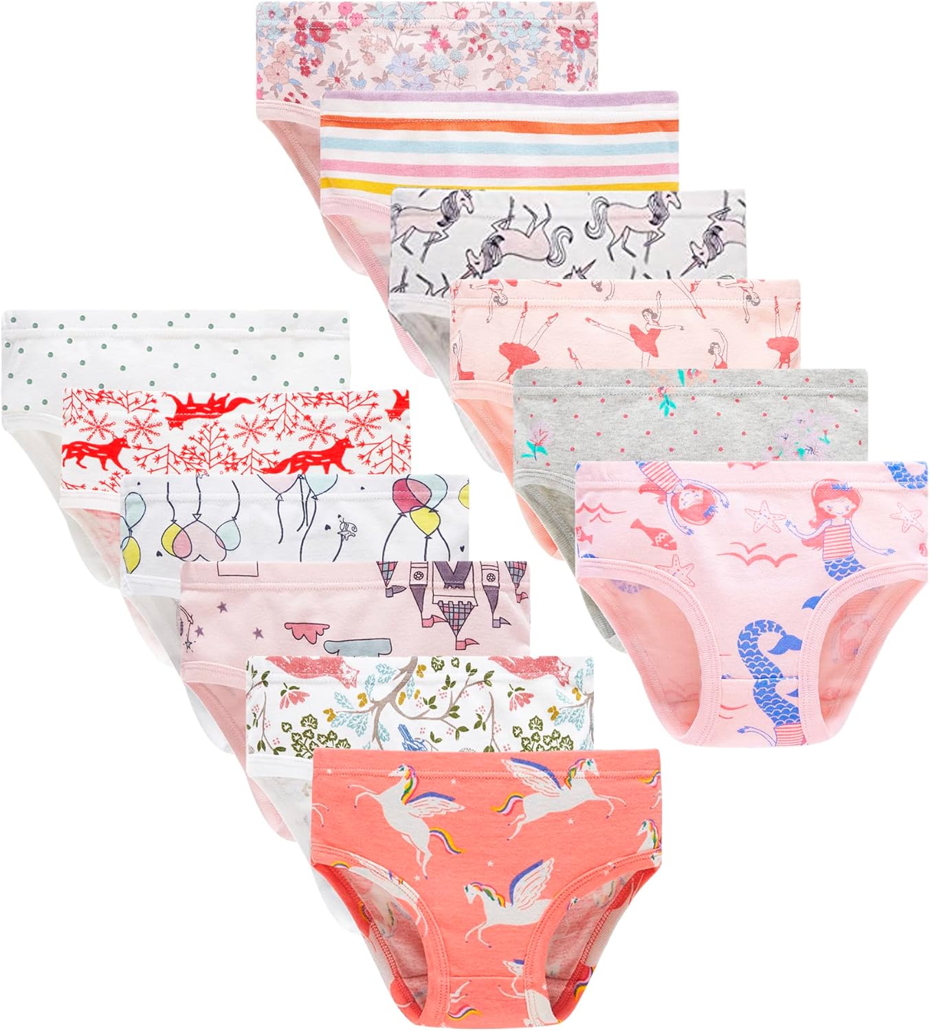 Winging Day Little Girls' Cotton Panties Multipack for Comfort