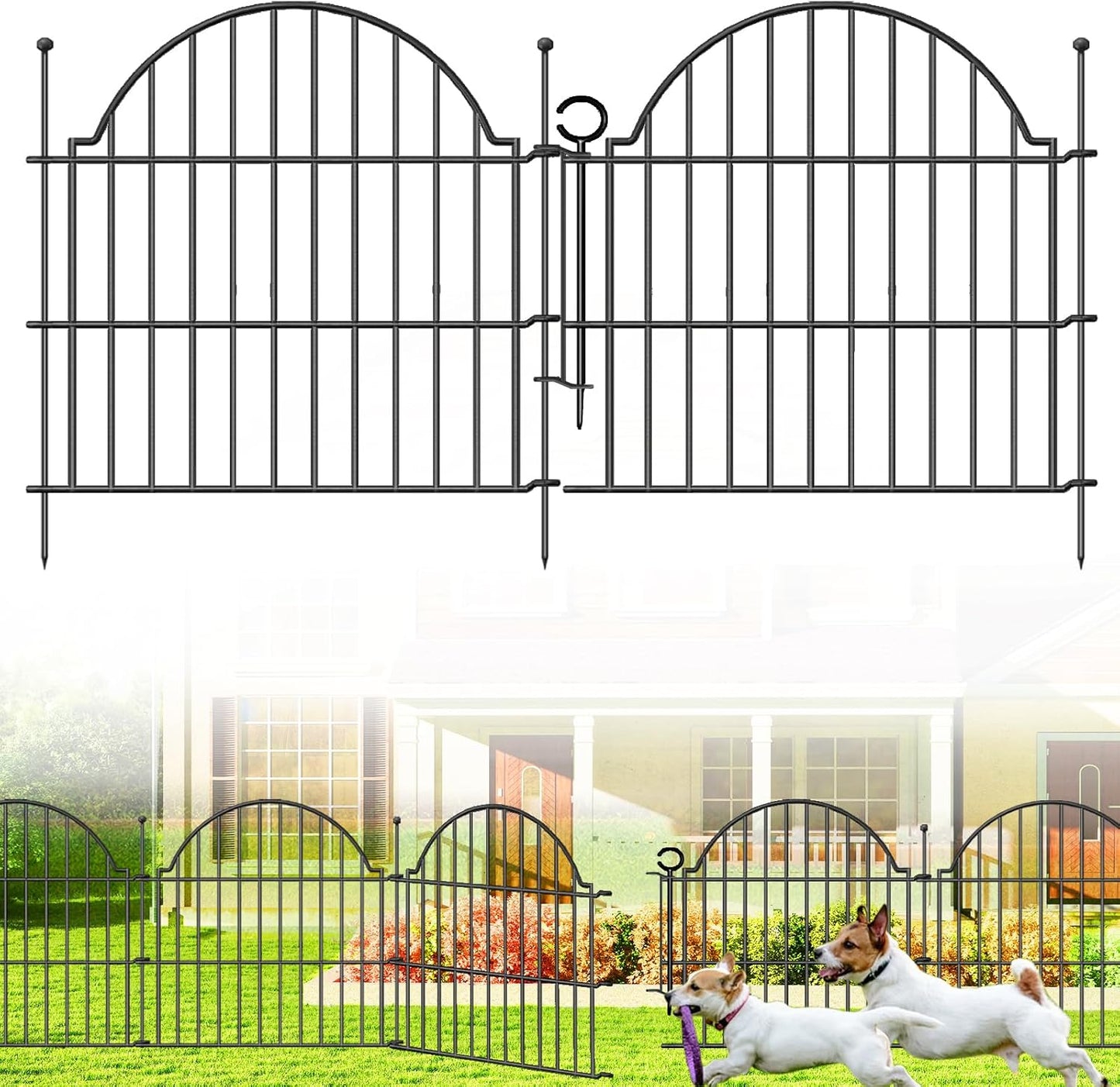 Decorative Metal Garden Fence with Gate Lock for Your Yard
