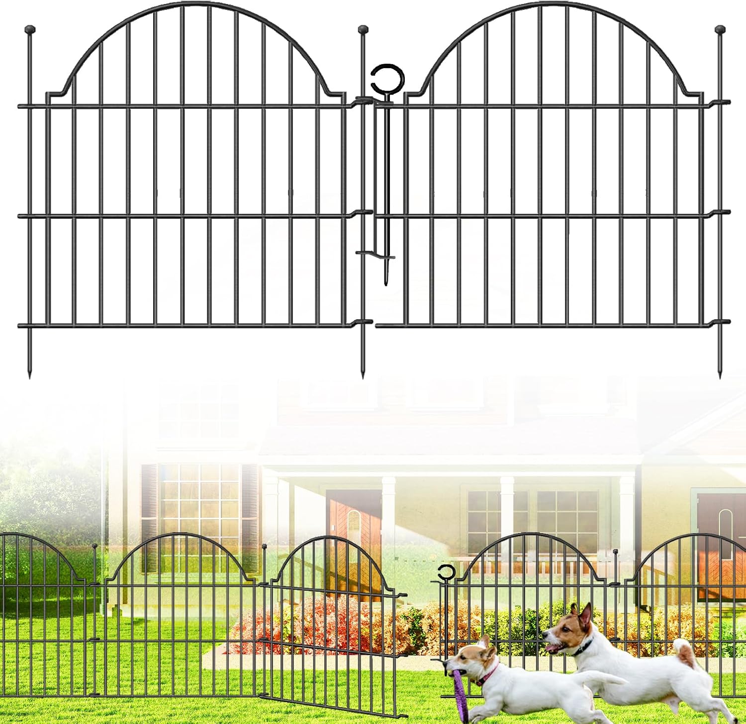 Decorative Metal Garden Fence with Gate Lock for Your Yard